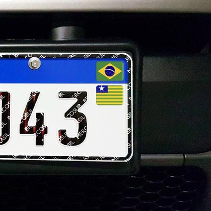 Imagem de Adesivos Bandeiras Brasil E Piauí Placa Nova Carro Resinado