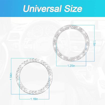 Imagem de Adesivos Car Bling Crystal Rhinestone Engine Start Ring prateados