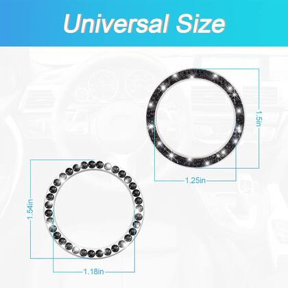 Imagem de Adesivos Car Bling Crystal Rhinestone Engine Start Ring pretos