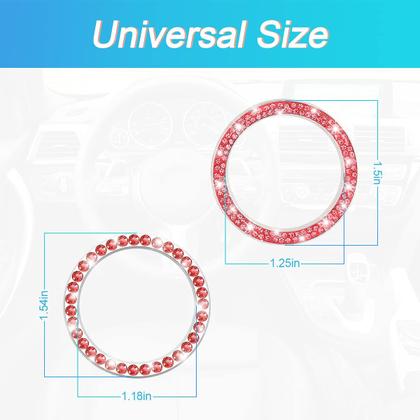 Imagem de Adesivos Car Bling Crystal Rhinestone Engine Start Ring vermelhos