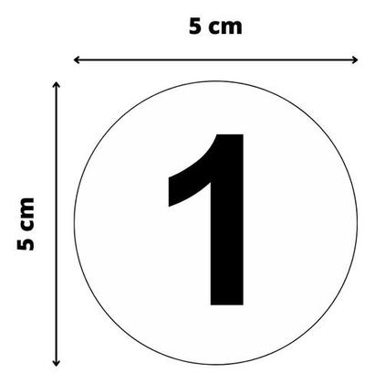 Imagem de Adesivos Com Números 1 A 50 Redondo Carro Armário Mesa 5cm