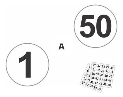 Imagem de Adesivos Com Números 1 A 50 Redondo Carro Armário Mesa 5cm