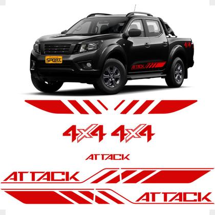 Imagem de Adesivos Compatível Com Frontier Attack 4x4 2021/ Vermelho