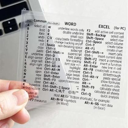 Imagem de Adesivos De Atalhos De Teclado Para Word Excel Windows MAC OS Gráficos De Letras Protetores Para