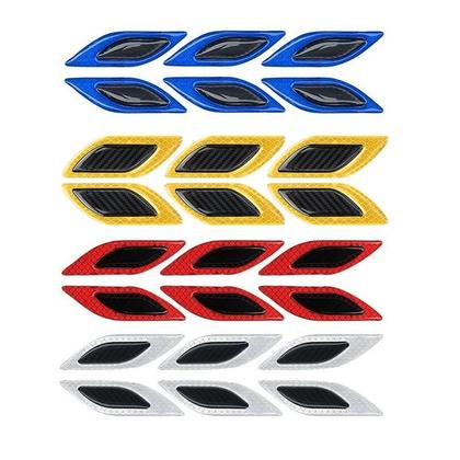 Imagem de Adesivos De Carro Em Fibra De Carbono 3D Reflexivos 6pcs Acessórios Exteriores De Segurança Noturna