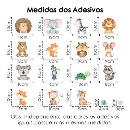 Imagem de Adesivos de Parede Decorativa Infantil Safari Aquarela