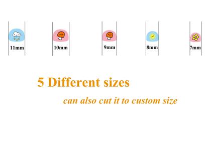 Imagem de Adesivos de unhas para crianças pequenas, envoltórios de unhas completos, decalques autoadesivos de esmalte para crianças e meninas, decoração divertida, incluindo flores de arco-íris, frutas de vaca, comida Star Cloud Bee para crianças de 3 anos, 4, 5, 6, 7, 8 (pacote com 12)