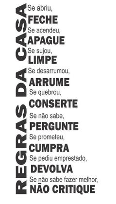 Imagem de Adesivos Decorativos de Parede Frases educação Regras da Casa