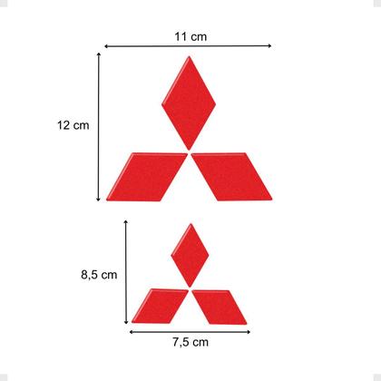 Imagem de Adesivos Mitsubishi Outlander 2016 Emblema Vermelho Genérico