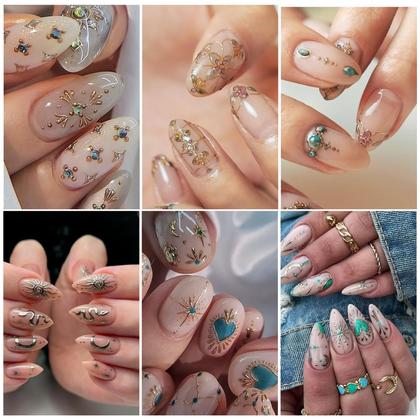 Imagem de Adesivos para unhas STZPRONAIL 9 folhas 5D 3D Sol Lua Estrela