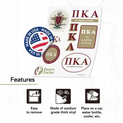 Imagem de Adesivos Pi Kappa Alpha Pike - Kit Completo para Laptop, Garrafa e Carro