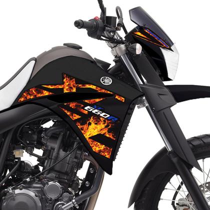 Imagem de Adesivos Tanque Yamaha XT 660r 2015 Moto Preta + Emblemas