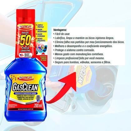 Imagem de Aditivo luxcar gasclean 200ml tratamento de motores