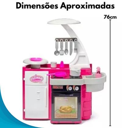 Imagem de Adorável Cozinha Infantil Completa Geladeira Fogão E Pia Que Sai Água Presente Para Filha Oficial