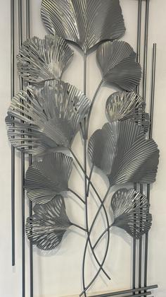 Imagem de ADORNO DE PAREDE FOLHAGENS PRATA NA MOLDURA 100cm