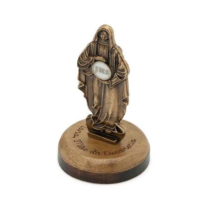 Imagem de Adorno Pedestal de Nossa Senhora das Graças Eucarístico em Madeira 6cm