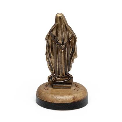 Imagem de Adorno Pedestal de Nossa Senhora das Graças Eucarístico em Madeira 6cm