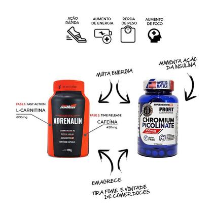 Imagem de Adrenalin Termogenico 60caps + Picolinato Cromo 250mcg