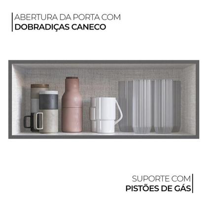 Imagem de Aéreo Cozinha Modulada MDP Édez Neuf, 1 Porta, Cedro e Grafite