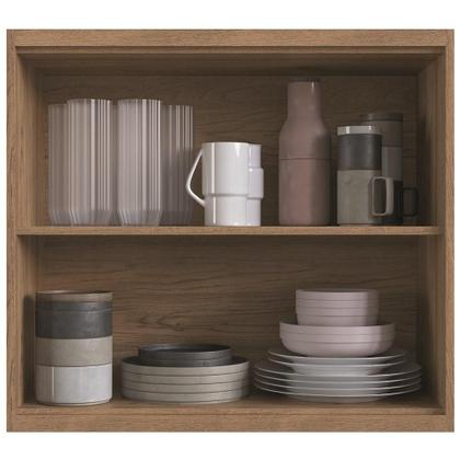 Imagem de Aéreo Cozinha Modular 100% MDF Édez Uno, 2 Portas, Grafite e Louro Freijó