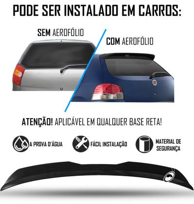Imagem de Aerofólio Traseiro Universal TG Poli Black Piano Hatch Sedan Aero Lip