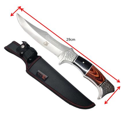 Imagem de Afiada e Durável Faca de Inox com Bainha e Cabo em Madeira TB091922 TB091641 TB092047