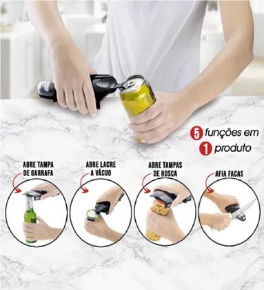 Imagem de Afiador Afia Faca Multiuso Abridor Garrafa Conservas Tampa Rosca Vacuo Inox