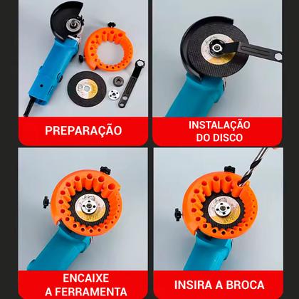 Imagem de Afiador De Brocas 2-13 mm Gabarito Esmerilhadeira Angular 125 mm