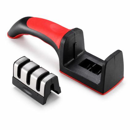 Imagem de Afiador de Facas Manual 3 em 1 com Cabo Ergonômico para Lâminas de Aço