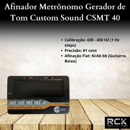 Imagem de Afinador Metrônomo Gerador de Tom Custom Sound CSMT 40