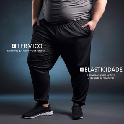 Imagem de Agasalho Extra Grande Plus Size Masculino Conjunto Jaqueta e Calça Preta Uniforme