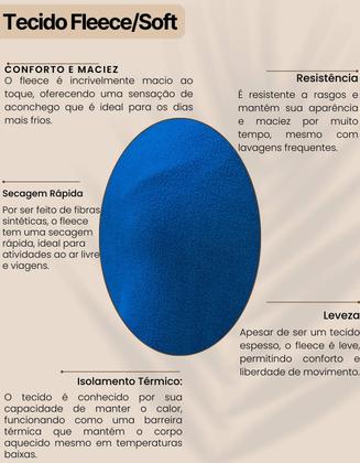 Imagem de Agasalho Feminino Fleece Soft Confortável Discretio Elegante Prático Versátil Frio Fofinho