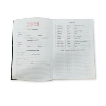 Imagem de Agenda 2024 costurada 168f azul - kaz