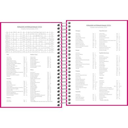 Imagem de Agenda 2026 Espiral Diária Pepper Rosa Capa Dura Executiva 11,7 x 16,4cm M4 Tilibra
