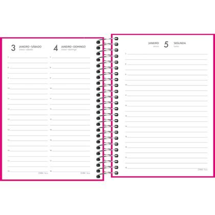 Imagem de Agenda 2026 Espiral Diária Pepper Rosa Capa Dura Executiva 11,7 x 16,4cm M4 Tilibra