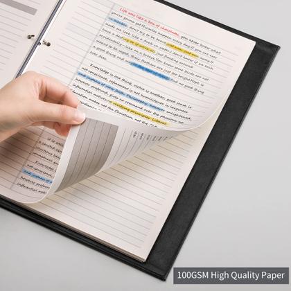 Imagem de Agenda diária EMSHOI, sem data, A4, 240 páginas com fichário preto