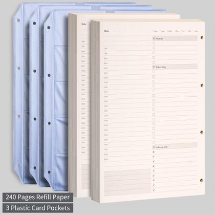 Imagem de Agenda diária EMSHOI, sem data, A4, 240 páginas com fichário preto