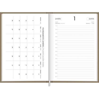 Imagem de Agenda Executiva Costurada Diária Napoli 2026 - Bege - Tilibra