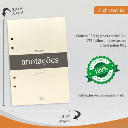 Imagem de Agenda Minhas Anotações 166-R Personalizada Raffai Couros
