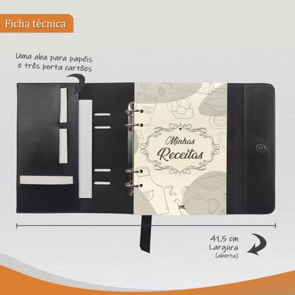 Imagem de Agenda Minhas Receitas 165-R Personalizada Raffai Couros
