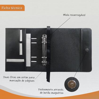 Imagem de Agenda Minhas Receitas 165-R Personalizada Raffai Couros