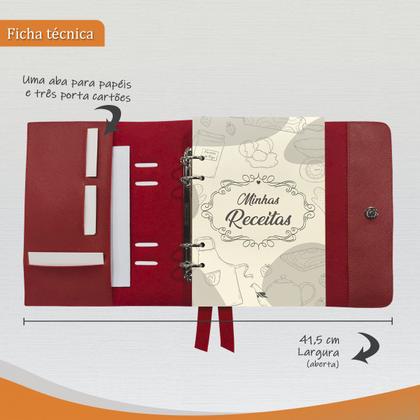 Imagem de Agenda Minhas Receitas 165-R Personalizada Raffai Couros