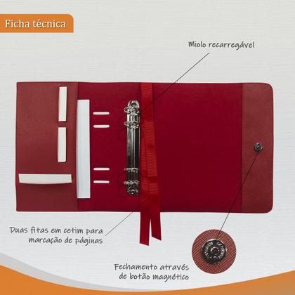 Imagem de Agenda Minhas Receitas 165-R Personalizada Raffai Couros