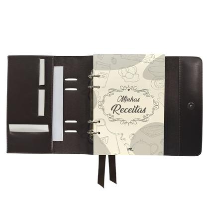 Imagem de Agenda Minhas Receitas 165-R Personalizada Raffai Couros