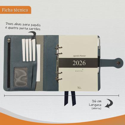 Imagem de Agenda Planner Couro 2026 126-R Personalizada Raffai Couros