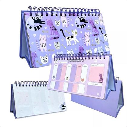 Imagem de Agenda Planner Semanal Gatinhos 52 Páginas Capa 1- Quanhe