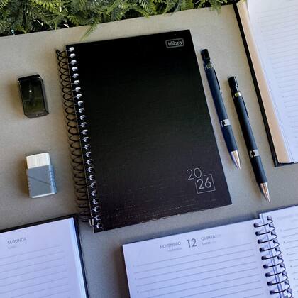 Imagem de Agenda Tilibra Spice Espiral Preta M6 2026