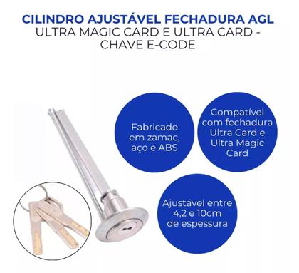 Imagem de Agl Fechadura Portao Branca Ultra Card Tag Chave E-code 4389