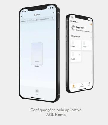 Imagem de Agl interruptor inteligente touch wifi 2 teclas cinza