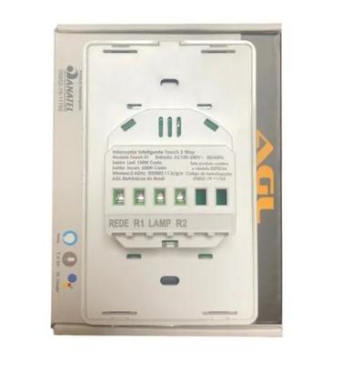 Imagem de Agl interruptor inteligente touch wifi 2 teclas cinza